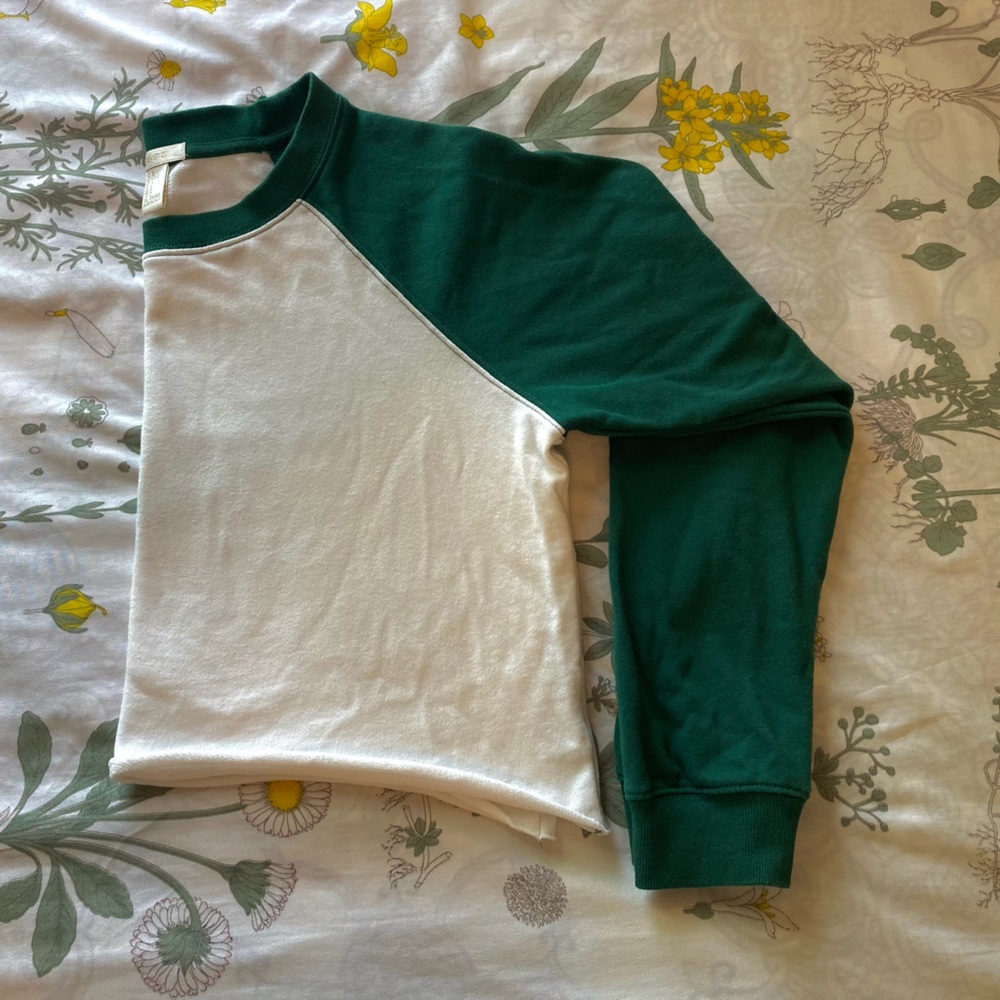 Green and White Contrast Long Sleeve just in time for Autumn Weather